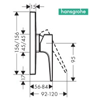 MEDIDAS MONOMANDO DUCHA EMPOTRADO METROPOL LOOP HANSGROHE